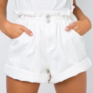 Princess Polly - SHIPWRECK PAPER BAG DENIM SHORTS *NOT WHITE- YELLOW*